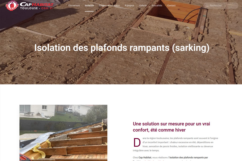 Exemple N°3 de page WordPress pour CapHabitat 31