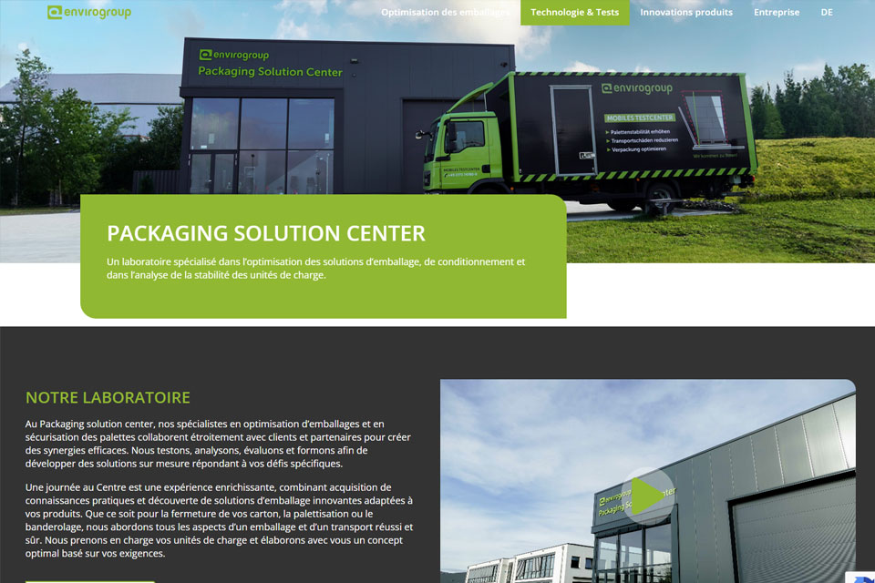 Exemple N°2 de page WordPress pour Enviro Group