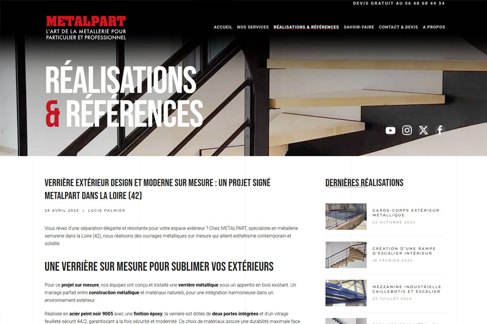 Exemple N°3 de page WordPress pour Metapart