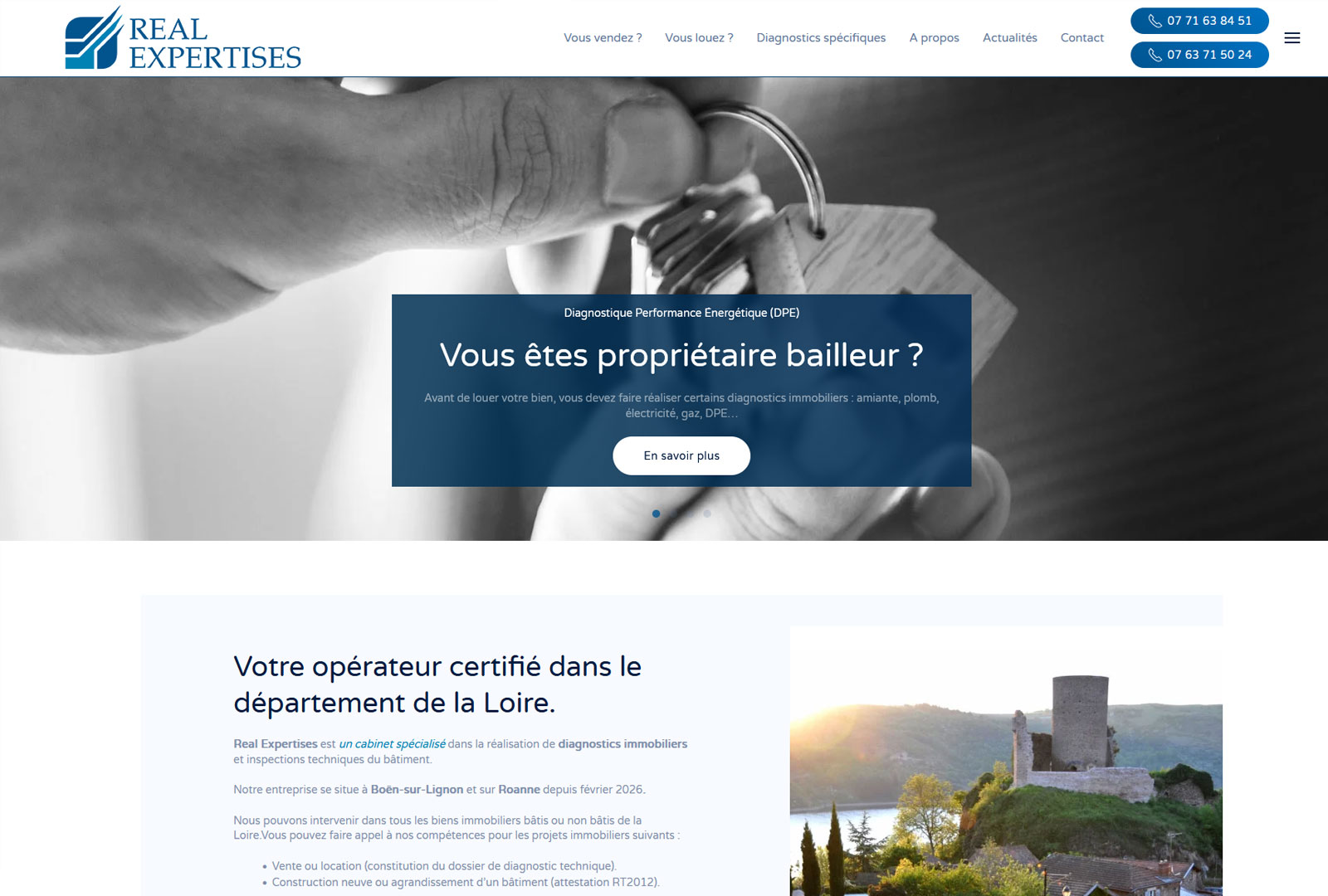 Création site WordPress pour Réal Expertises