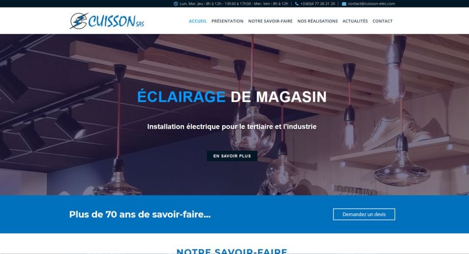 Création d'un site de gestion de contenus pour Cuisson SAS