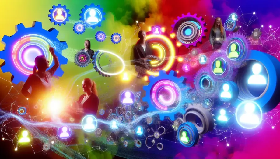 Illustration montrant la connexion entre un CRM et Shopify avec des flux de données.