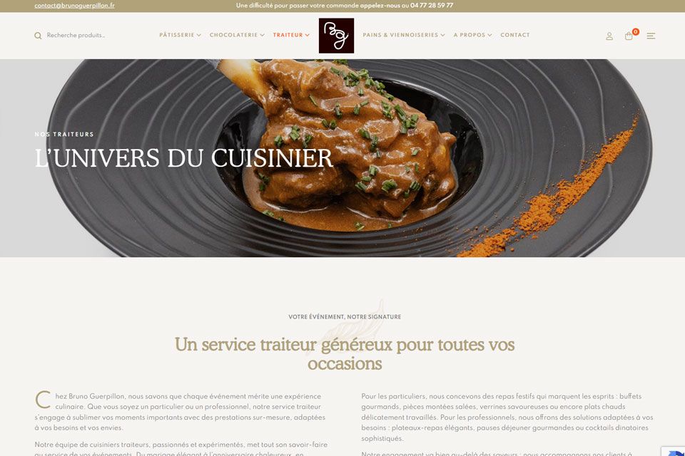 Exemple N°1 de page WordPress pour Maison Guerpillon