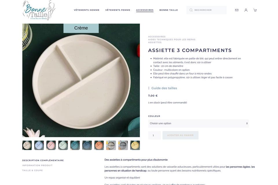Exemple N°1 de page WordPress pour Bonne Taille