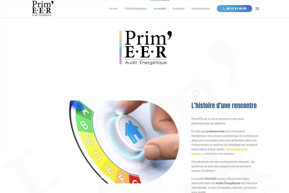Exemple N°2 de page WordPress pour Primeer