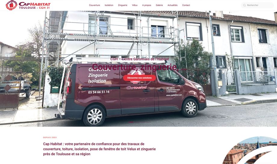 WordPress version responsive PC pour CapHabitat 31