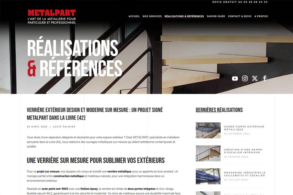 Exemple N°3 de page WordPress pour Metapart