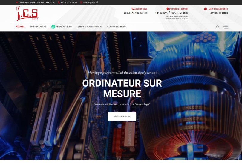 Création d'un site pour la vente de matériel informatique et le dépannage