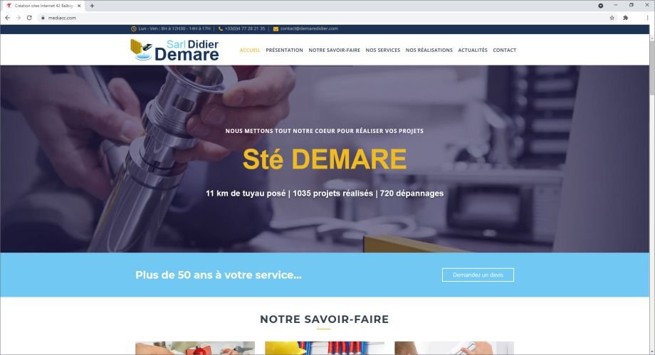 Création de site internet pour plombier