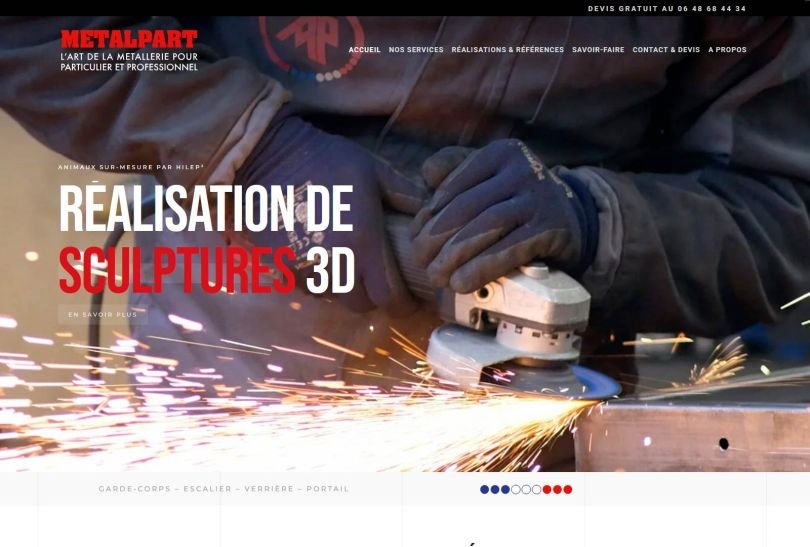 Création d'un site WooCommerce pour la metallerie Metalpart à Bussières (42)