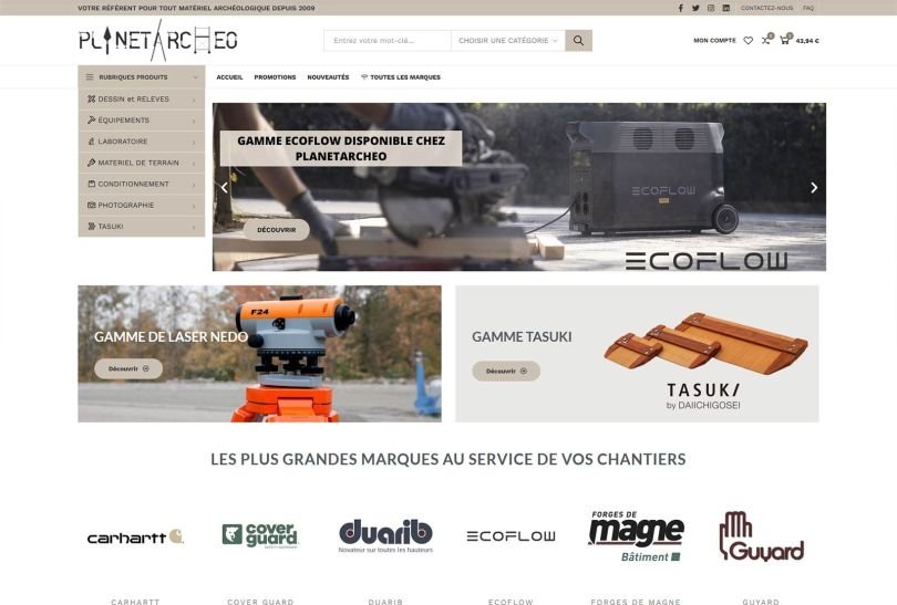 Création d'un site Prestashop 8.0..X pour PLANETARCHEO