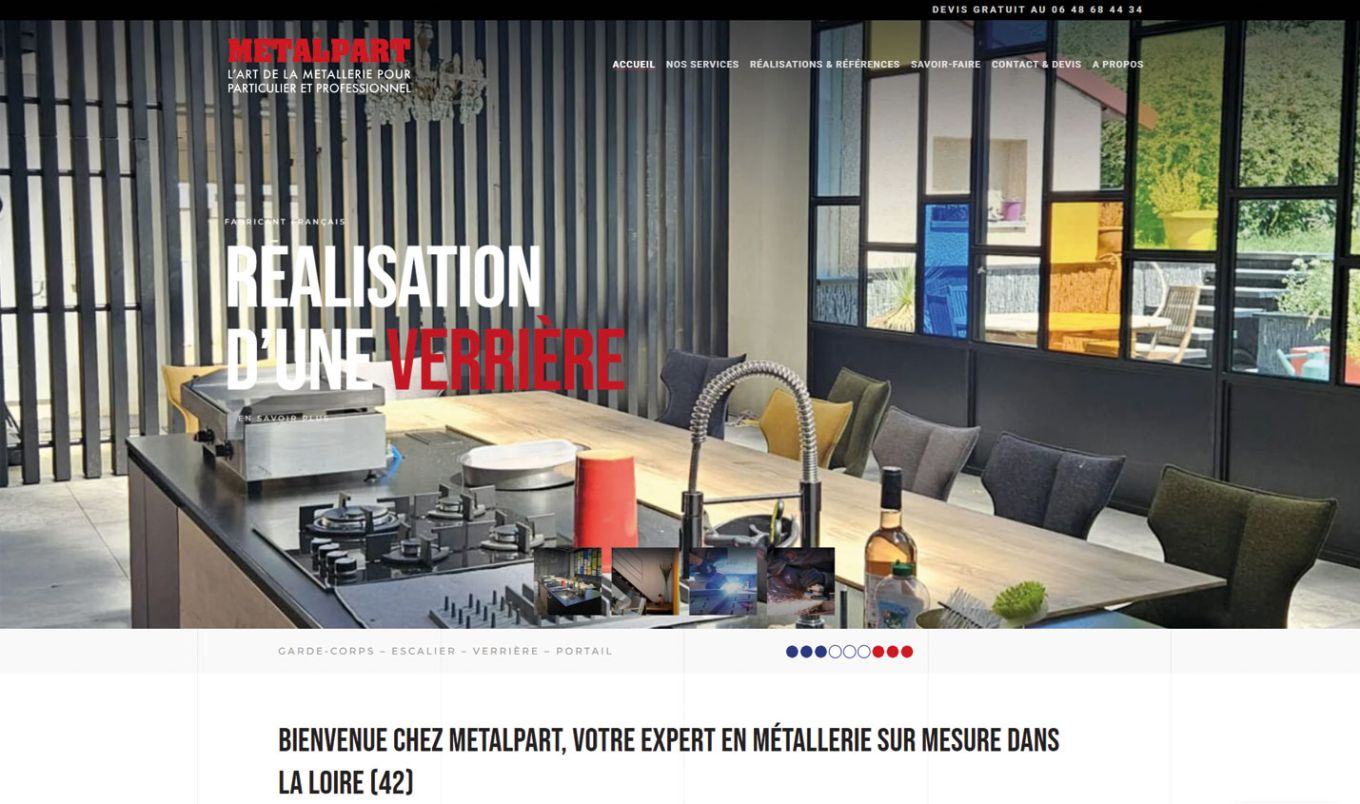 WordPress version responsive PC pour Metalpart